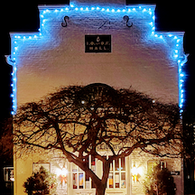 market house with christmas lights